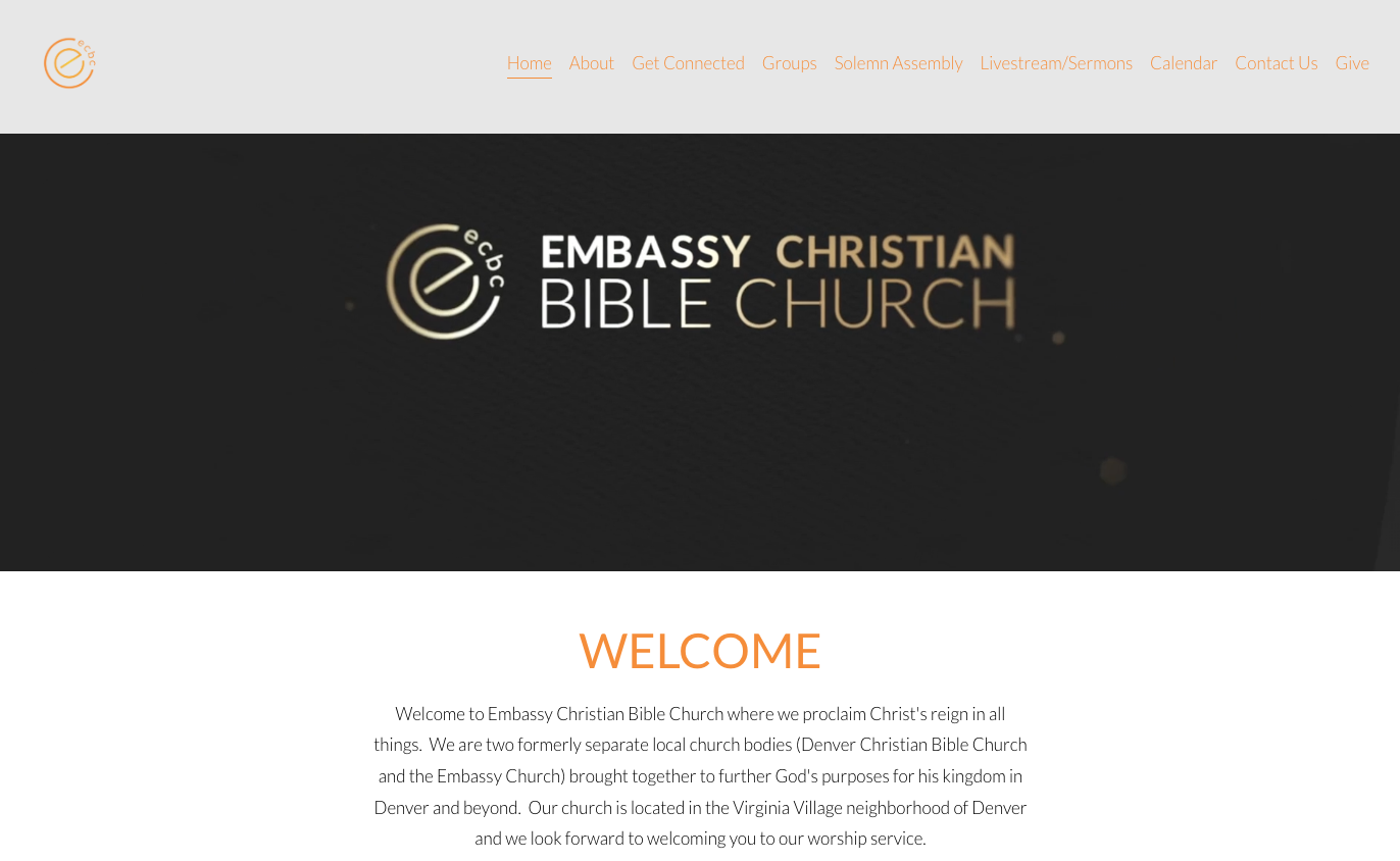 Embassy Christian Bible Church website design